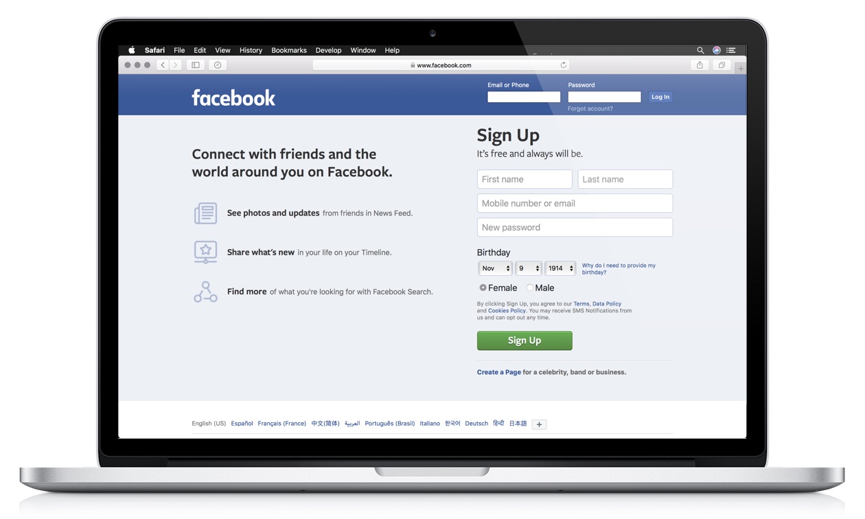 Facebook Web App Example